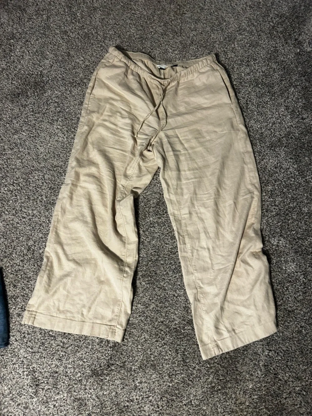 American Eagle Outfitters Drawstring linen-like Wide-Leg Pants in Beige - Picture 3 of 7